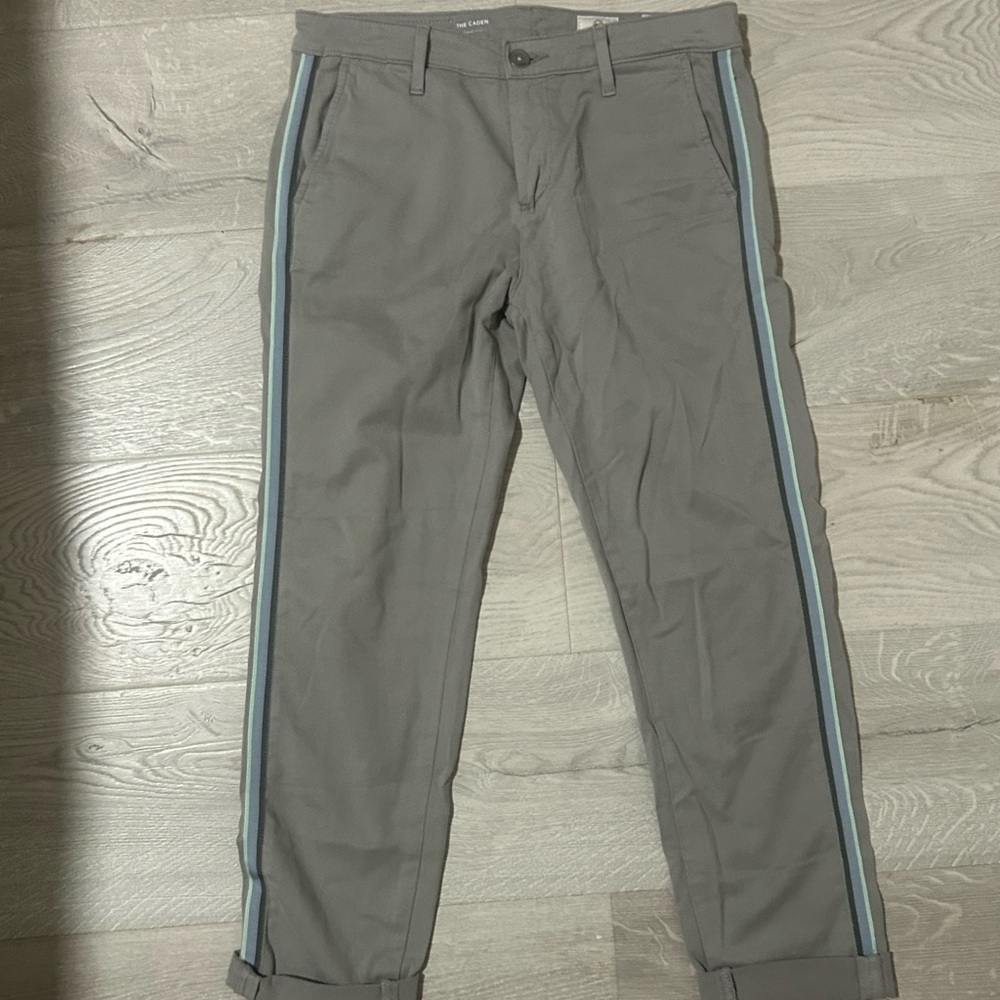 Ag Adriano Goldschmied Gray Pants with Blue Stripes